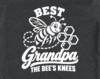 Best Grandpa The Bee's Knees Shirt, Beekeeping Grandpa Gift, Personalized Beekeeper Tee, Fathers Day Gift for Grandpa