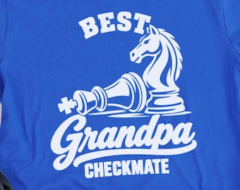 Best Grandpa Checkmate Shirt, Chess Grandpa Gift, Personalized Chess Tee, Fathers Day Gift for Grandpa
