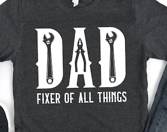 Dad Handy Man Shirt / Hoodie / Gift for Dad / Fixer of All Things / Funny Tools Dad Gift Short-Sleeve Unisex T-Shirt