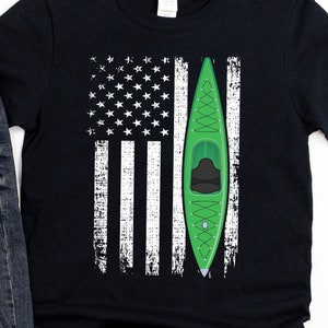 Kayak Flag Shirt, Hoodie, Gift for Kayaker, American Flag Kayak T-shirt for men and women, Outdoors Gift