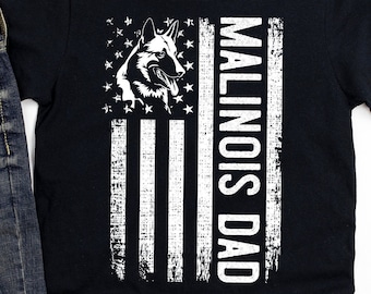 Belgisches Malinois Dad Shirt, Hoodie, Hund Dad, belgische Malinois Flagge Geschenk, Hundeliebhaber Kurzarm Unisex T-Shirt