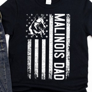 Belgian Malinois Dad Shirt, Hoodie, Dog Dad, Belgian Malinois Flag Gift, Dog Lover Short-Sleeve Unisex T-Shirt