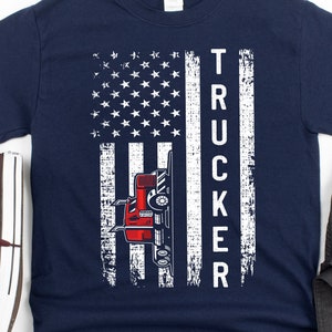 Semi Truck Shirt, Hoodie, Gift for Trucker, Truck Driving American Flag Gift, Mens Truck Driver Shirt
