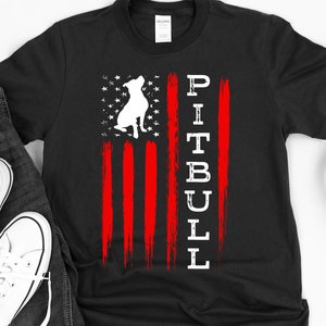 Proud Pitbull American Flag Shirt - Mens Short-Sleeve Unisex T-Shirt