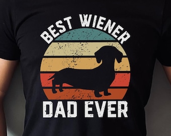 Maglietta divertente con bassotto, maglietta con il miglior papà di bassotto di sempre, maglietta divertente con papà di bassotto, regalo per gli amanti dei bassotti, abbigliamento per cani bassotti per papà di cani