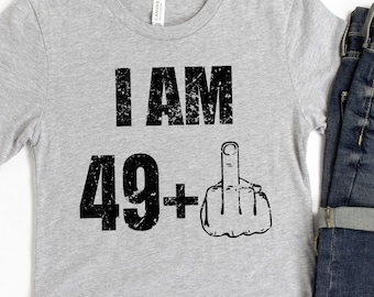 50th Birthday Shirt - Divertente 50th Birthday Gift - Party I am 49 plus 1 - Funny 50th birthday Short-Sleeve T-Shirt
