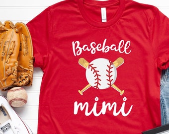 Baseball Mimi Shirt, Baseball Grandma Gift, Womens Baseball Game Day Short-Sleeve Unisex T-Shirt