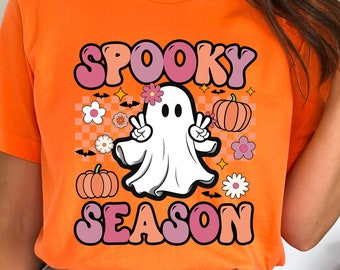 Lustiges Halloween-Shirt, süßes Halloween-Shirt, Retro-Geist-Halloween-Shirt, gruselige Saison, Mutter-Halloween-Shirt, Halloween, Herbstsaison-Shirt