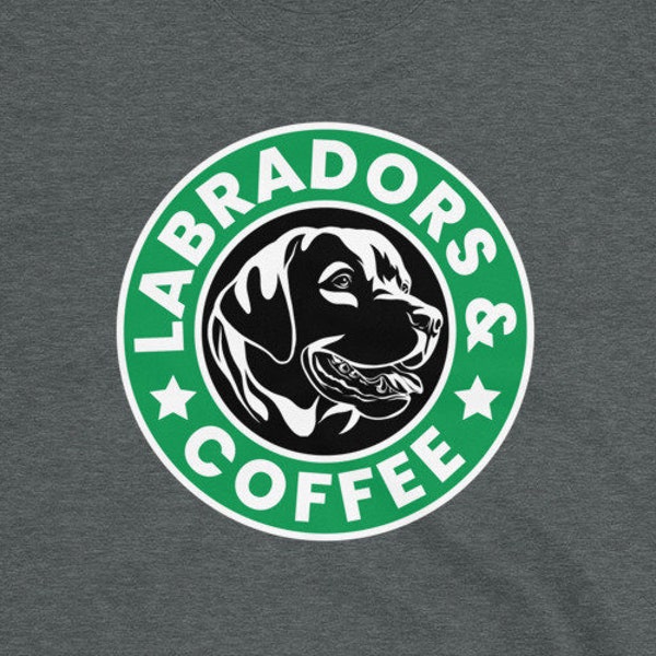 Labrador Shirt, Hoodie, Labrador Gift for Men and Women, Dogs and Coffee, Labrador Retriever and Coffee, Lab Shirt