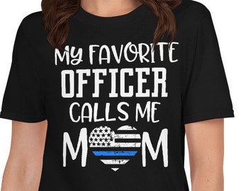 Mamá policía / Camisa / Mamá oficial de policía / Azul delgado / Cumplimiento de la ley / Regalo de policía / Camiseta unisex
