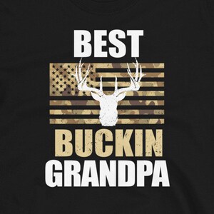 Best Buckin Grandpa Shirt, Funny Deer Hunting Gift for Grandpa, Grandfather Gift Mens Short-Sleeve Unisex T-Shirt