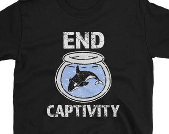 Orca Whale shirt - Protest shirt - Marine shirt - End Captivity Orca Whales Short-Sleeve Unisex T-Shirt