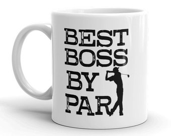 Golf Best Boss By Par Mug, Funny Golfing Boss Manager Gift