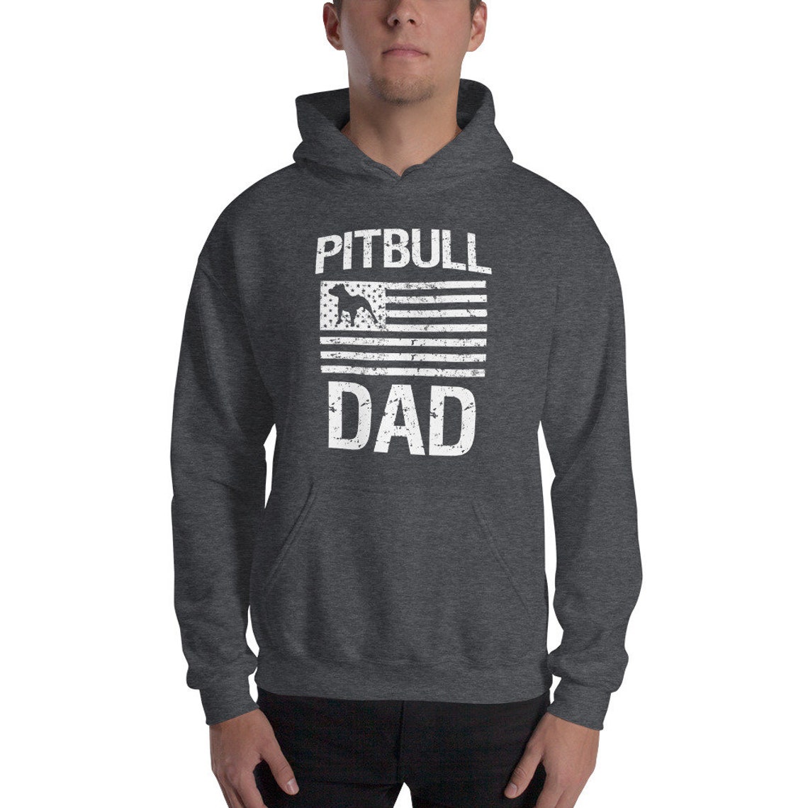 Pitbull Dad Sweater Mens Dog Pit Bull Hoodie American Etsy