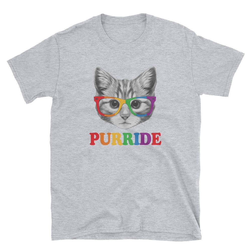 Purride Cat Gay Pride Funny Rainbow Pun Short-sleeve Unisex T
