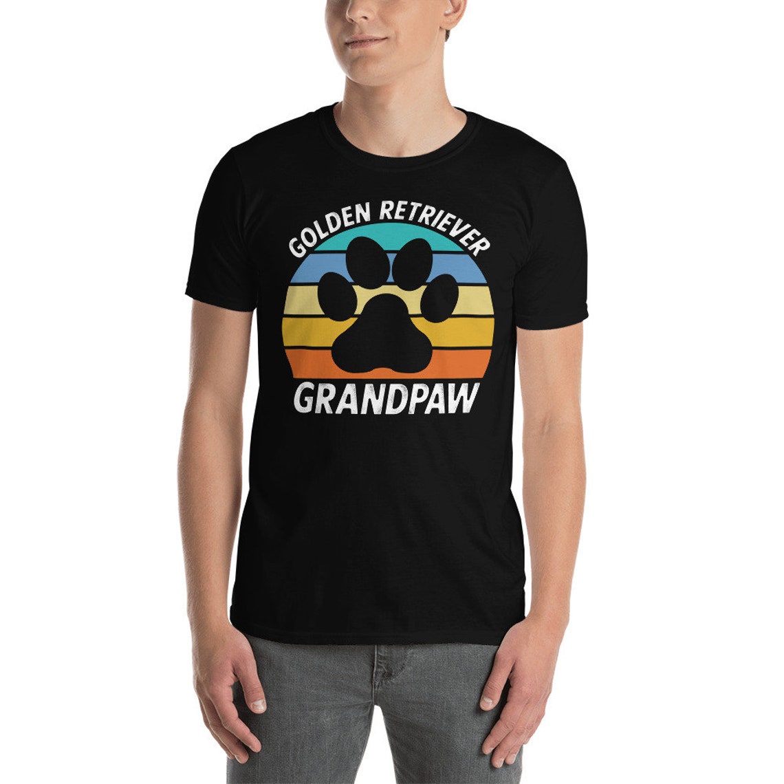Men's World's Best Golden Retriever Grandpa Dog Lover T-Shirt