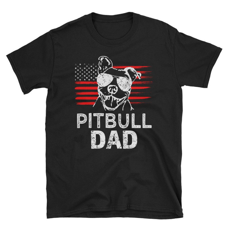 Proud Pitbull Dad T-shirt Mens American Pit Bull Short-sleeve - Etsy