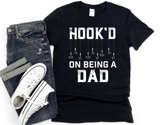 Funny Fishing Shirt for Men, Hook'd on Being a Dad, Fathers Day