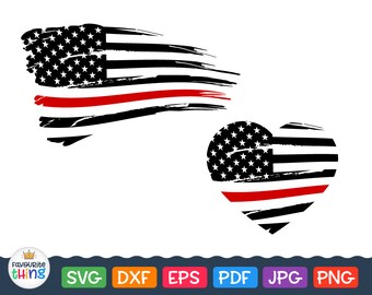 Download Fire Dept Red Line Svg Fireman Distressed Flag Svg ...