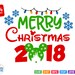 Merry Christmas 2018 Svg Disney Design Svg Christmas Family Shirt Svg Mickey Head, Castle, Snowflakes, Christmas Lights, Cricut Silhouette