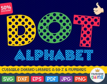 Polka Dot Letters Svg, Spotted Font Svg, Ladybug Font Svg, Monogram Alphabet Svg Cricut Silhouette dxf design, Vinyl font Iron on clip art