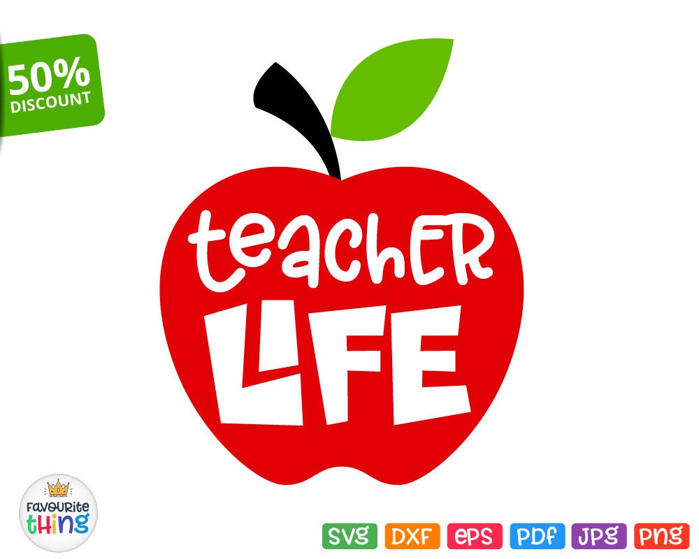 Download Teacher Life Svg Apple Cut file Silhouette Cricut School ...
