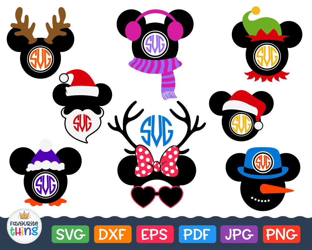 Download DISNEY CHRISTMAS SVG Mickey Ears with Santa Hat Antlers | Etsy