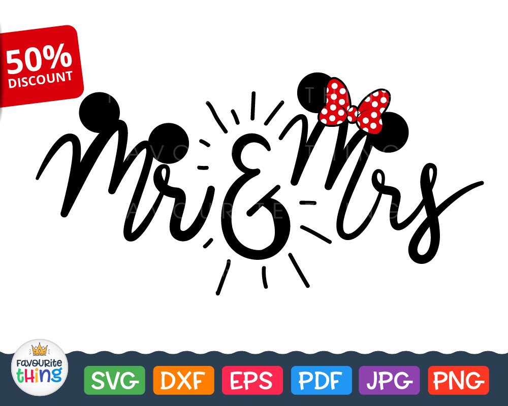Download Disney Mr & Mrs Svg Vinyl Decal Cut File Cricut Mr Mickey ...