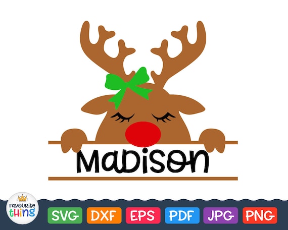 Download Christmas Girl Reindeer Svg Monogram Frame Border for ...