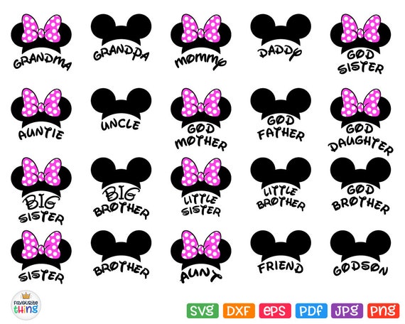 Disney Family Svg Mommy Daddy Grandma Sister Brother Aunt ...