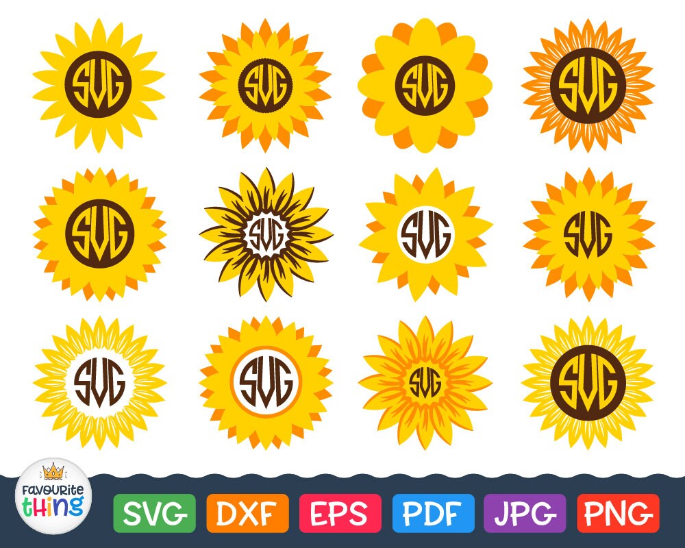 Free Free 117 Silhouette Sunflower Monogram Frame Svg Sunflower Svg SVG PNG EPS DXF File