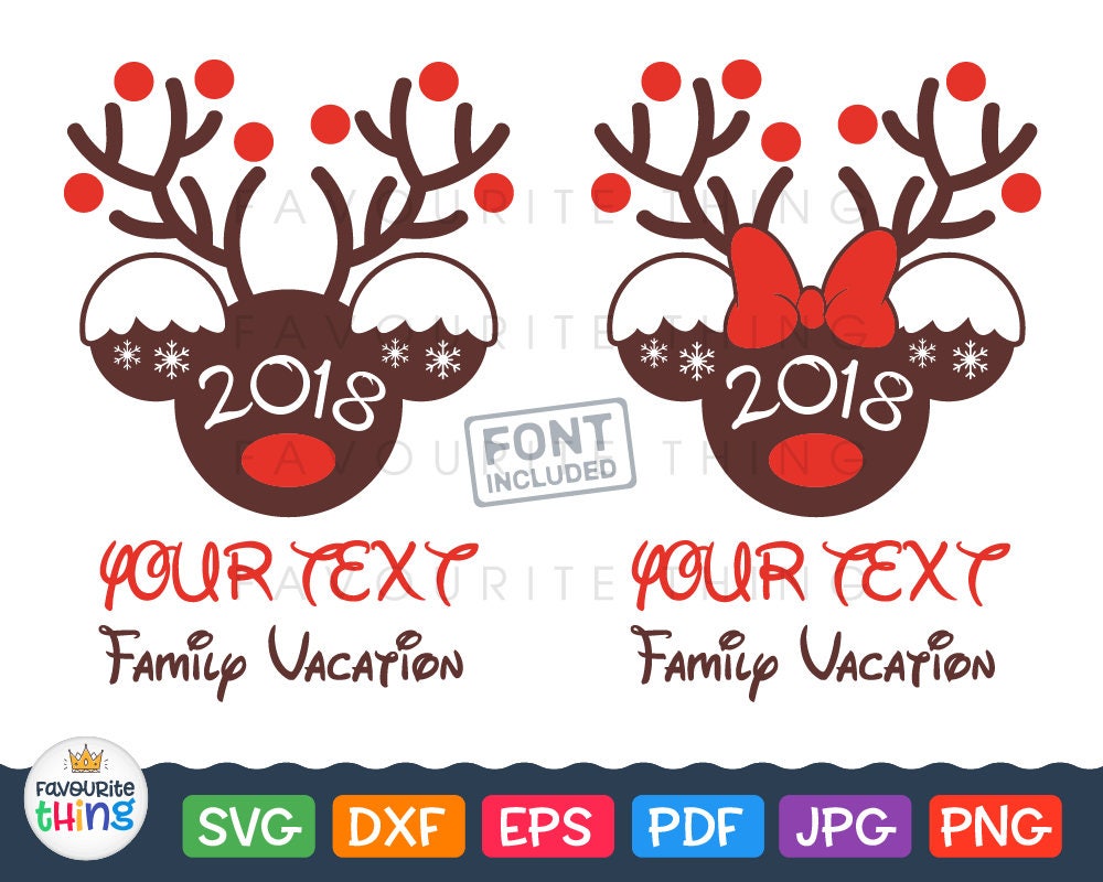 Download Disney Christmas Reindeer Svg Mickey & Minnie with Antlers ...