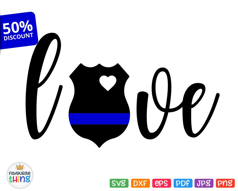 Download Police wife Svg Blue Line Svg Police Officer Badge Svg Love | Etsy