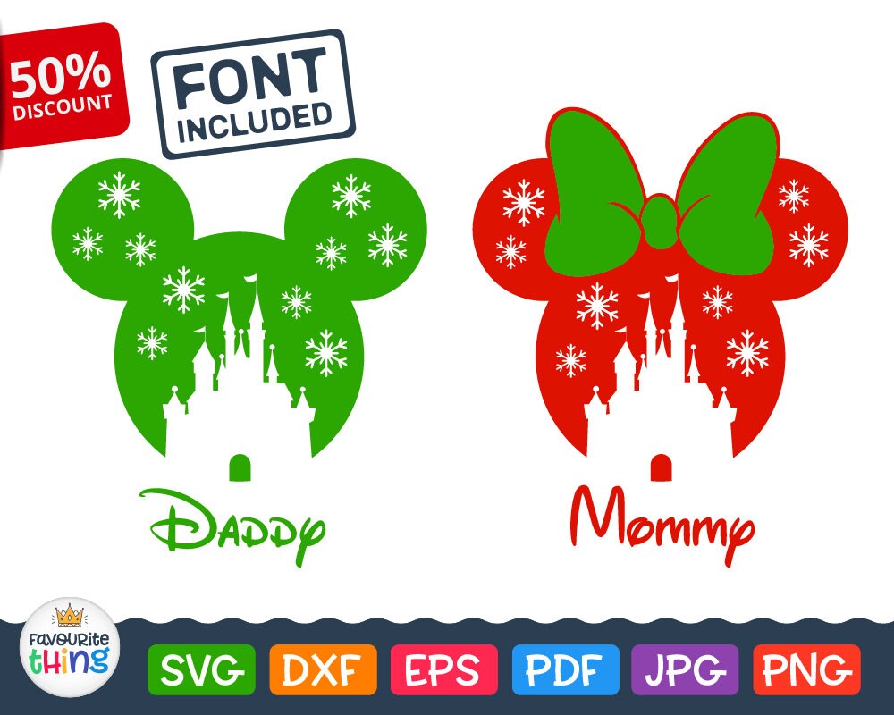 Download Disney Christmas Svg Mickey & Minnie Mouse Disneyland ...