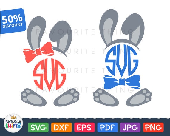 Download Bunny Boy Svg Bunny Girl Svg Baby Easter Monogram Svg Ears ...