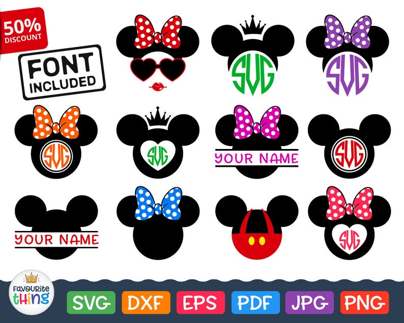 Download Svg MICKEY Mouse Monogram Frame Svg MINNIE MOUSE Monogram ...