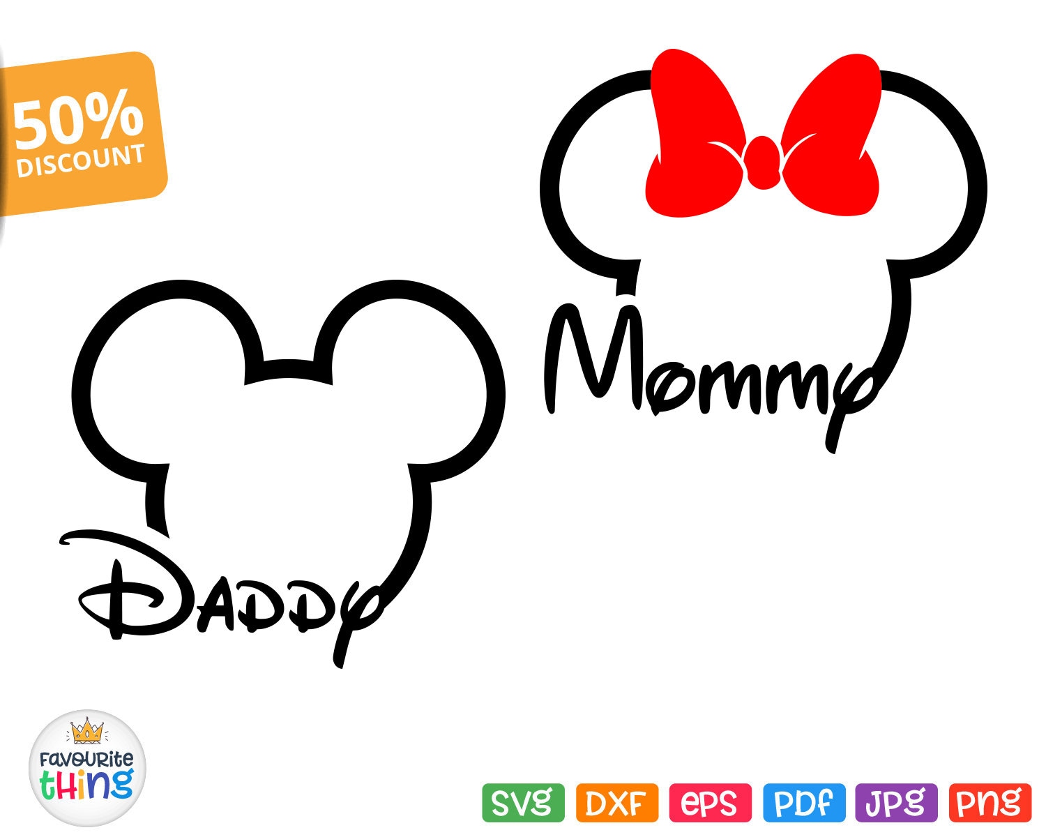 Download Mickey & Minnie Mouse Head Outline Svg Daddy Disney Shirt ...