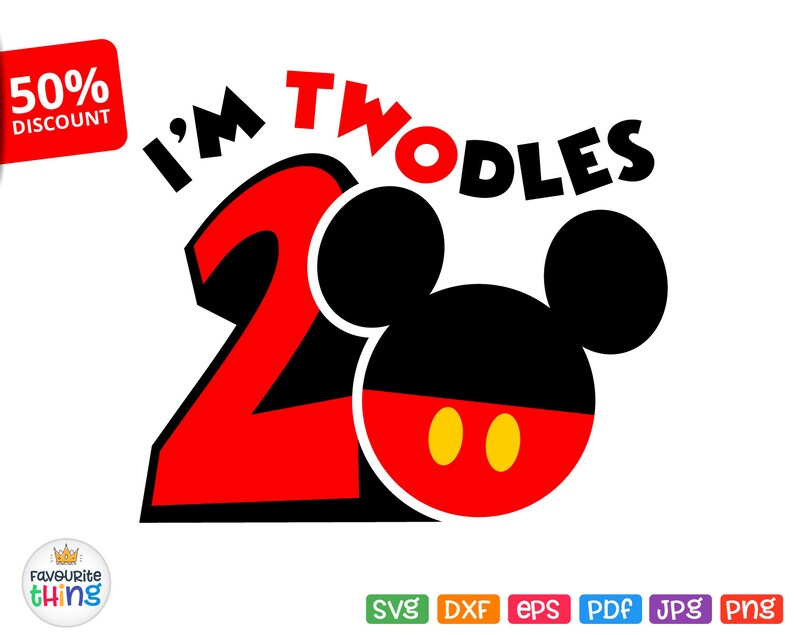 Download I'm Twodles Svg Birthday Boy Shirt Svg Mickey Mouse | Etsy