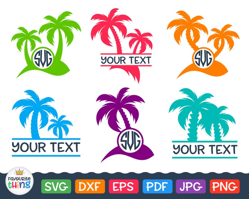 Download Palm svg Summer Monogram Svg Split Palm Name Frame Beach ...