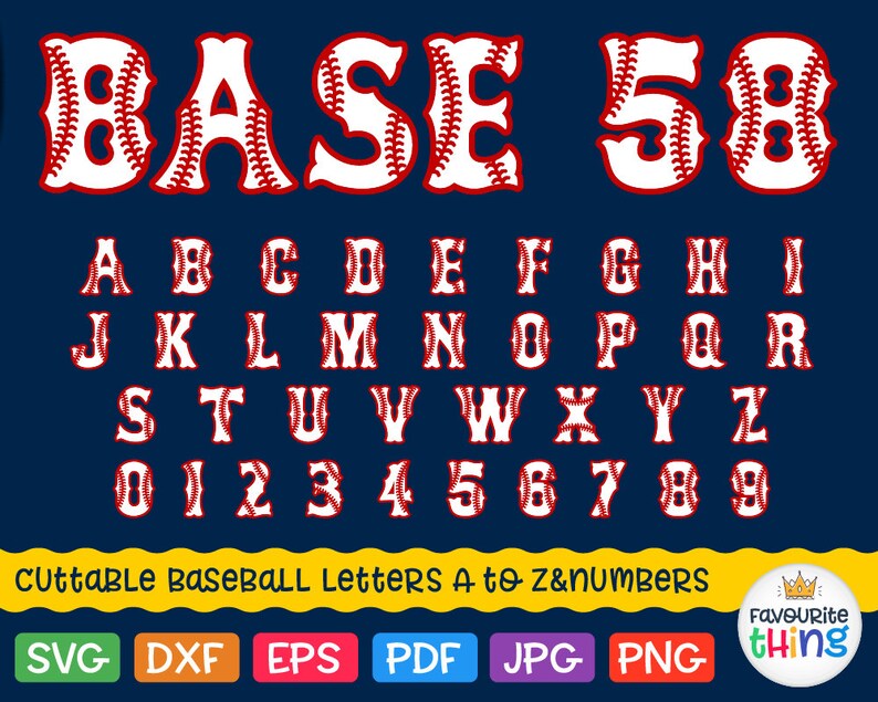 Baseball Font SVG SOFTBALL Letters & Numbers Svg Red Sox Etsy