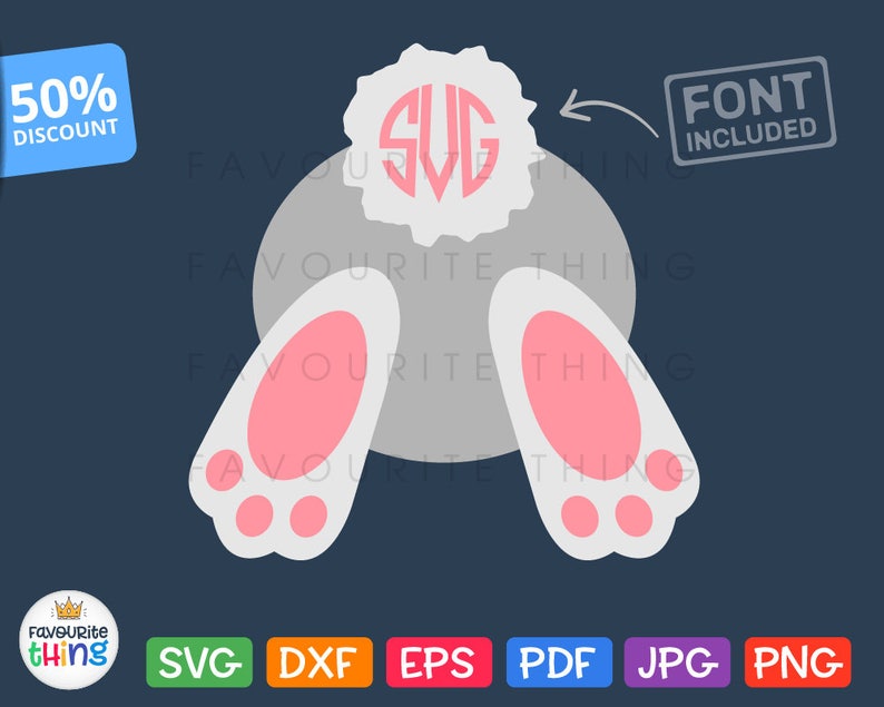 Download Easter Bunny Back with Tail Svg Easter Monogram download ...