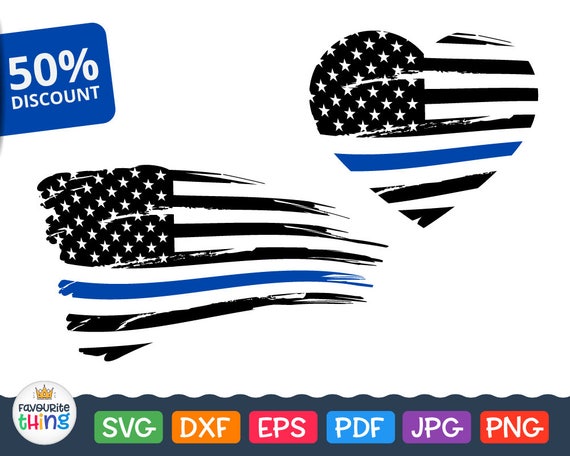 Download Blue Line Svg Police Officer Grunge flag clip art American ...