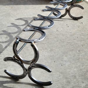 Handmade Horseshoe Boot Rack: Rustic Western Decor, Holds 3 Pairs