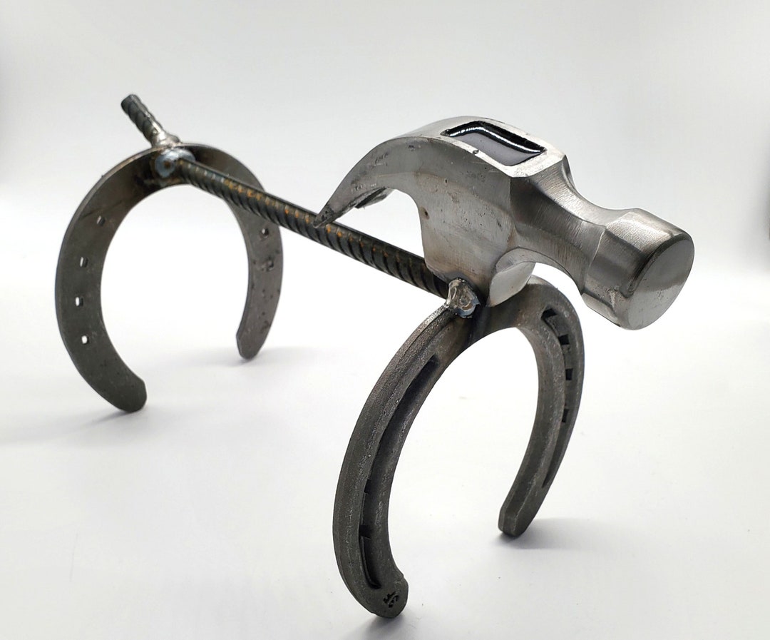 Horseshoe Dog Art Weld Horseshoe Puppy Horseshoe Dog Statue Rustic Dog