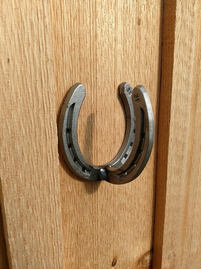 HORSESHOE WALL HOOK Metal Horse Hanger Repurposed Horseshoes Etsy
