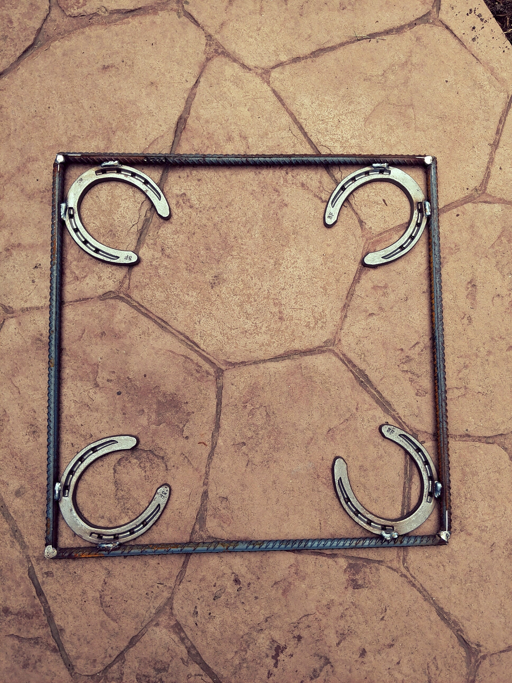 WELDED HORSESHOE FRAME welding art metal art wall decor Etsy