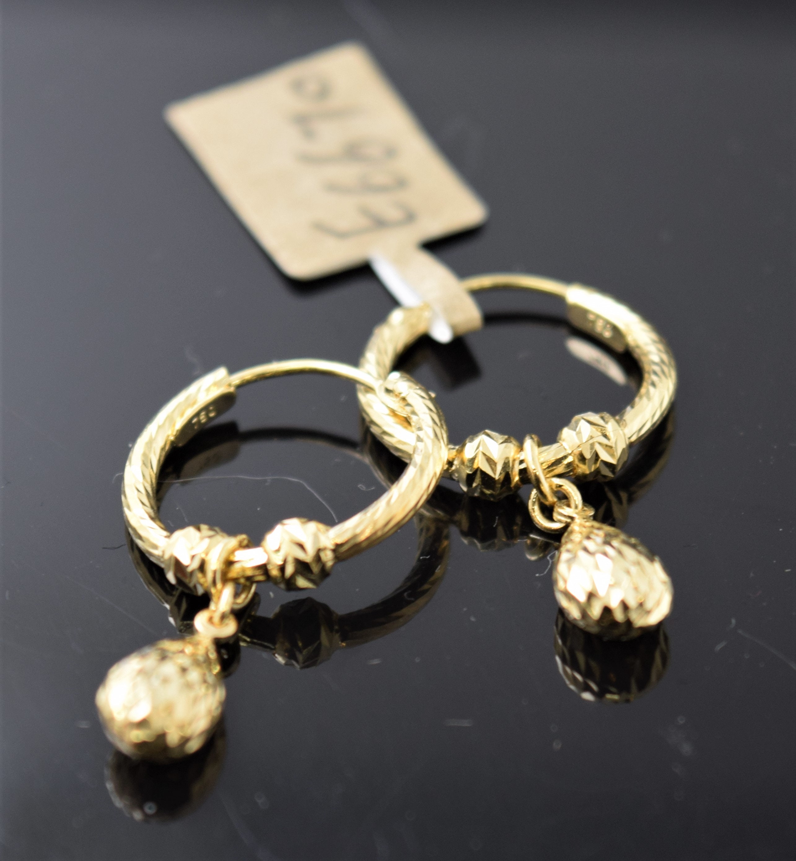 Aros De Oro 18k Mujer Pendientes de 18k oro sólido señoras joyería aros con diseño | Etsy