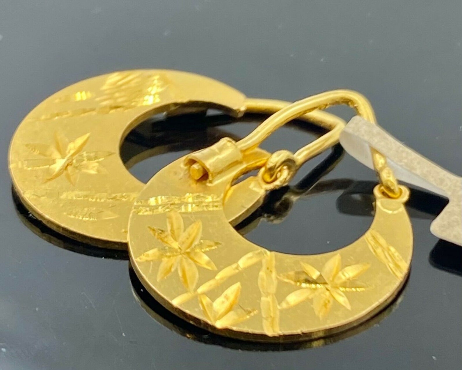 22k Earrings Solid Gold Men Jewelry Simple Nattiyan Geometric Etsy