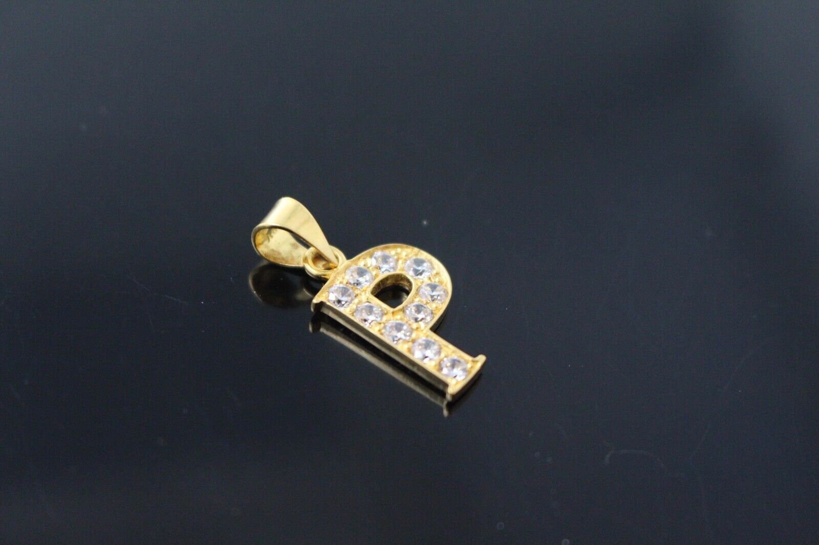 22k 22ct Solid Gold P Symbol letter Charm Pendant | Etsy
