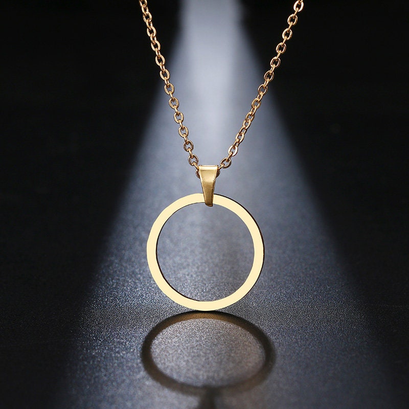 Solid Gold Simple Ring Pendant with High Polished Finishing Etsy